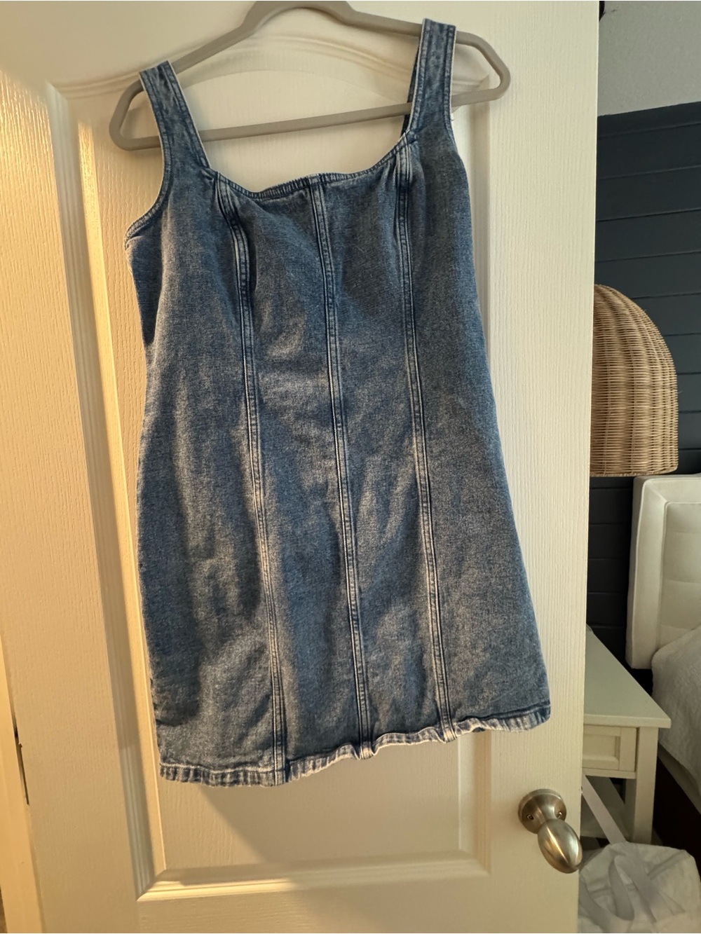Abercrombie & Fitch Light Blue Denim Tank Mini Dress